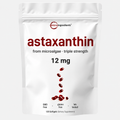 12mg Astaxanthin Softgels from Pure Microalgae Source | Natural Skin & Wellness Support | 120 Easy-to-Swallow Softgels (4-Month Supply)