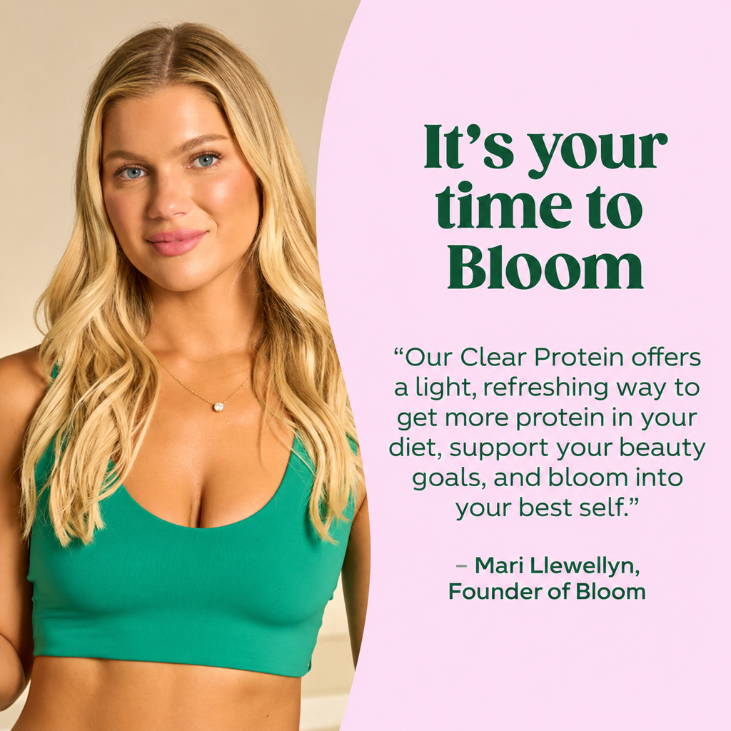 Bloom Nutrition Clear Protein - Clear Whey + Collagen Protein Blend | 20g Protein, 90 Calories, 0g Sugar, Light & uct Refreshing Fruity Drink | Protein for Women