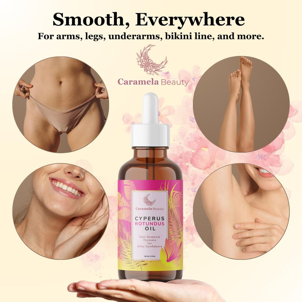 Cyperus Rotundus Oil - 60ml Natural Cyperus Rotundus Oil For Hair Removal, Moisturizing & Soothing Cyperus Oil For Reducing Body Hair Growth, Hair Removal Oil Ideal for All Skin Types