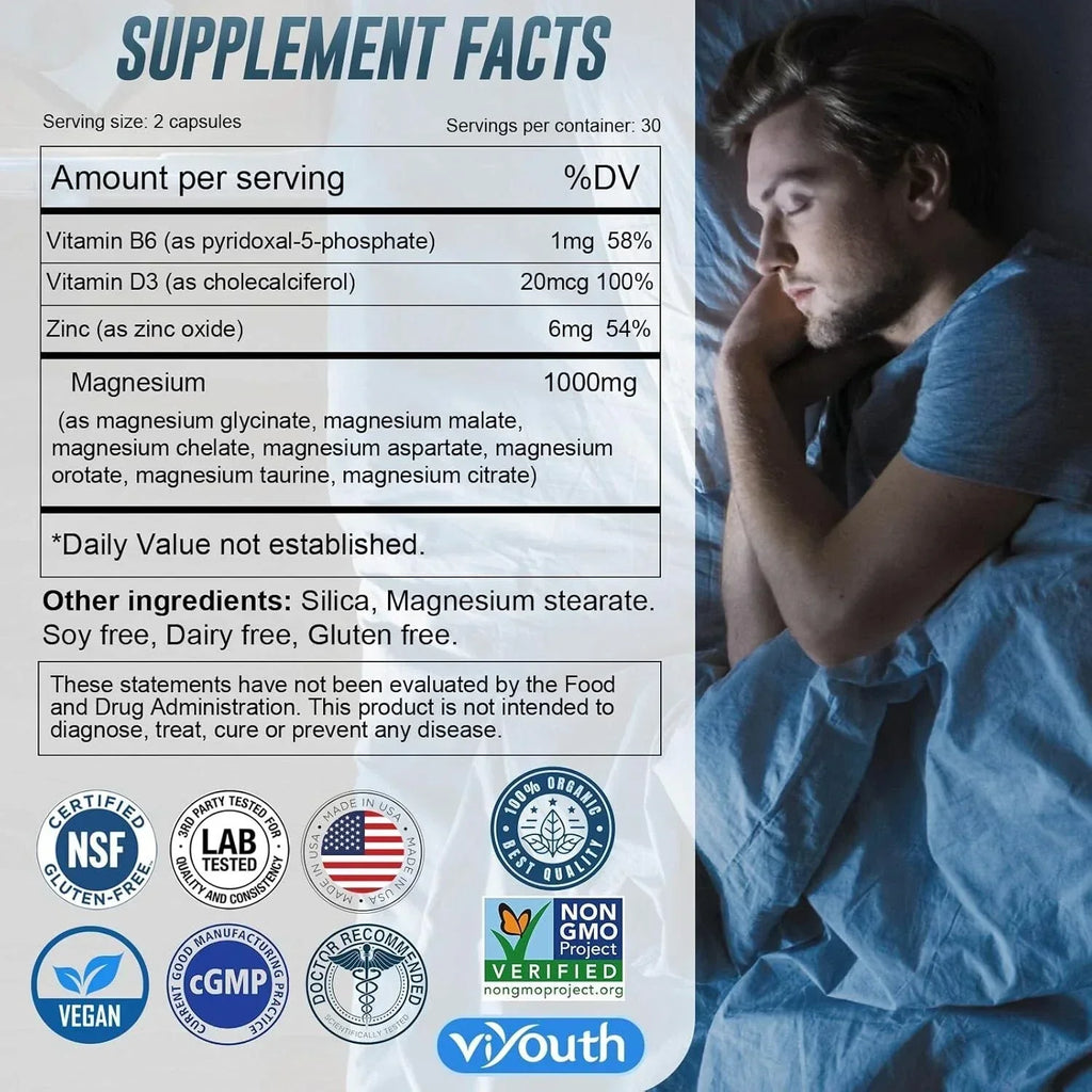 Glycinate Supplement, Magnesium 7 Complex Advanced with Citrate Malate Chelate