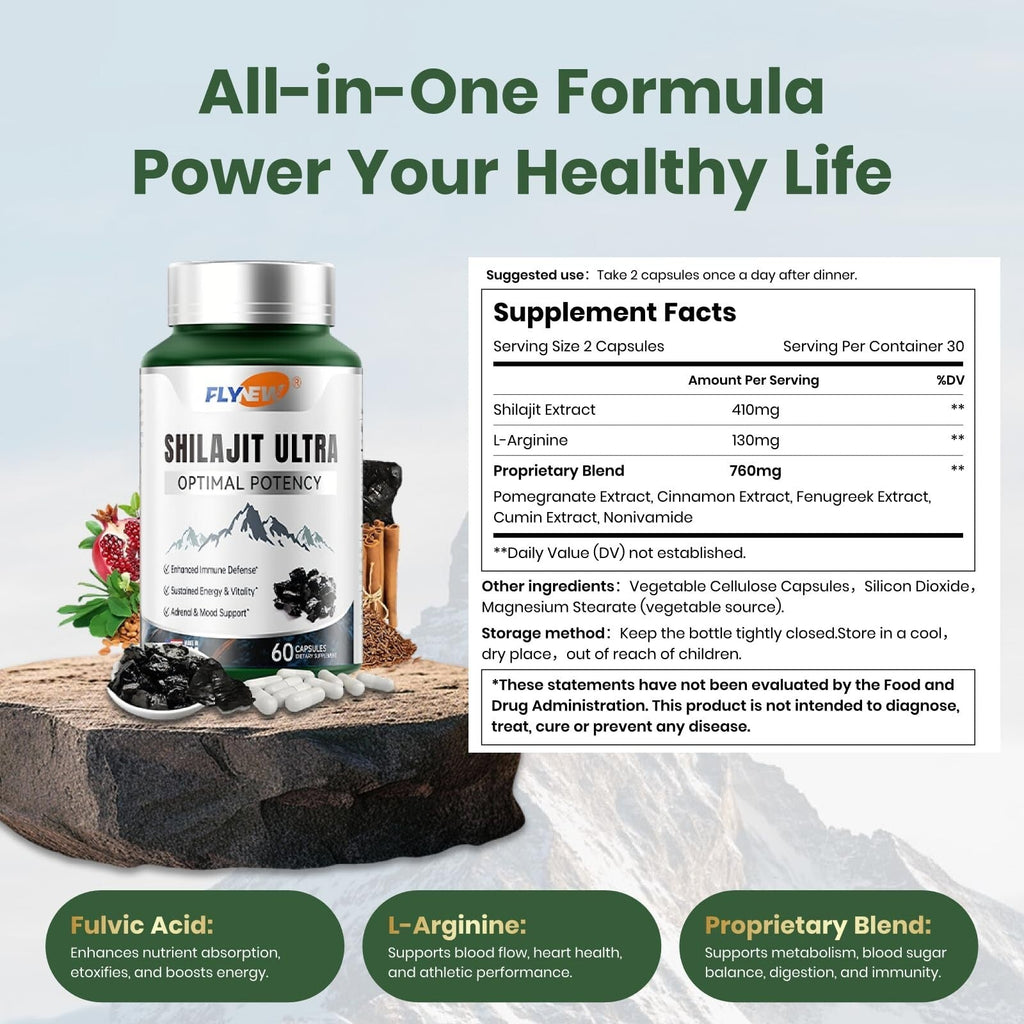 Flynew Ultra-High-Efficiency Shiraiji Extract, Contains L-Arginine, Pure